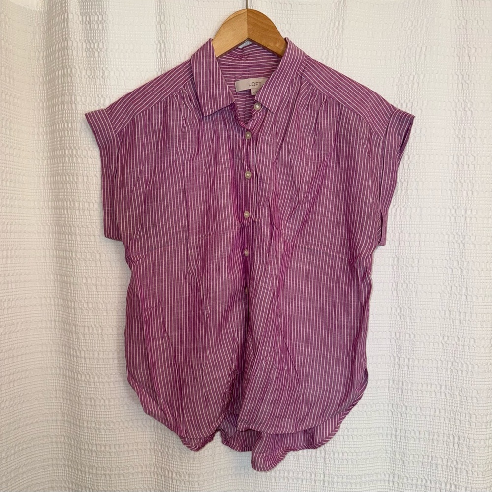 Loft cap sleeve button down